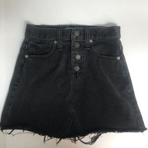 MADEWELL RIGID DENIM A-Line Black‎ Cotton Jean skirt Button Fly size 23
